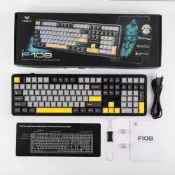 Aula геймърска механична клавиатура Wireless Gaming Mechanical Keyboard F108 - Volcanic Switch [Linear] (English US), Black, Gray