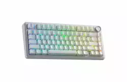 Aula геймърска механична клавиатура Wireless Gaming Mechanical Keyboard F75HE - Black King Magnetic Switch [Linear] (English US), White