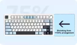 Aula геймърска механична клавиатура Wireless Gaming Mechanical Keyboard F75 - Reaper Switch [Linear] (English US), Purple, Beige, Green