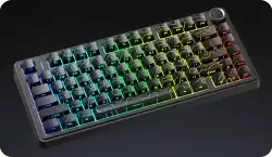 Aula геймърска механична клавиатура Wireless Gaming Mechanical Keyboard F75HE - Black King Magnetic Switch [Linear] (English US), Black Contour