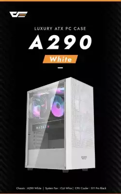 Darkflash кутия Case ATX - A290 White - 3 x 120 mm RGB fans included
