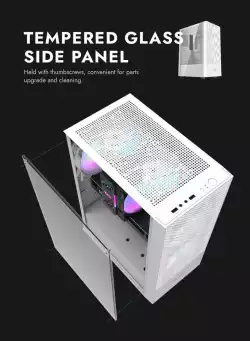 Darkflash кутия Case ATX - A290 White - 3 x 120 mm RGB fans included                          