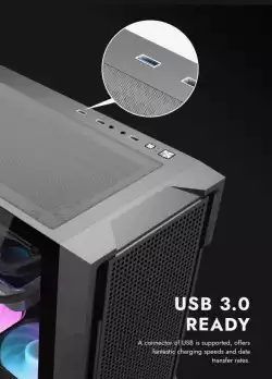 Darkflash кутия Case ATX - DS900 Mesh Black - 4 x 120 mm A-RGB fans included