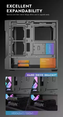 Darkflash кутия Case ATX - DS900 Mesh Black - 4 x 120 mm A-RGB fans included