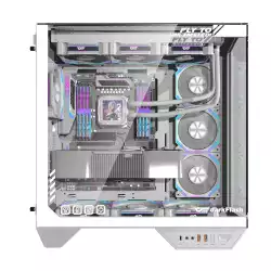 Darkflash кутия Case ATX - DY470 Ice White - 4 x 120 mm Infinity Mirror Fans