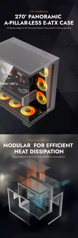 Darkflash кутия Case EATX - C280 Black - 7 ARGB fans