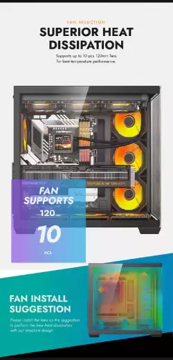 Darkflash кутия Case EATX - C280 Black - 7 ARGB fans