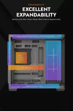 Darkflash кутия Case EATX - C280 Black - 7 ARGB fans