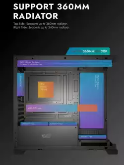 Darkflash кутия Case mATX - DS900M Black - 6 x 120 mm Infinity Mirror A-RGB