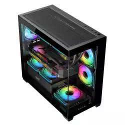 Darkflash кутия Case mATX - DS900M Black - 6 x 120 mm Infinity Mirror A-RGB