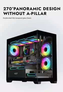 Darkflash кутия Case mATX - DS900M Black - 6 x 120 mm Infinity Mirror A-RGB