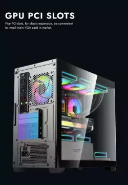 Darkflash кутия Case mATX - DS900M Black - 6 x 120 mm Infinity Mirror A-RGB