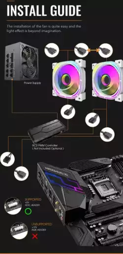 Darkflash вентилатор Fan 120mm Infinity 24R Pro - Infinity Mirror, ARGB, Reverse - Black                          