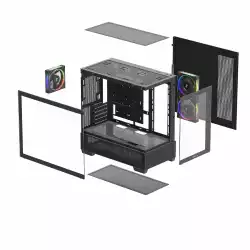 DeepCool кутия Case ATX - CG380 3F - 3 ARGB Fans, USB-C