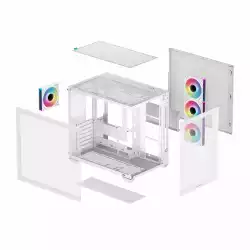 DeepCool кутия Case ATX - CG530 4F White - 4 ARGB Fans