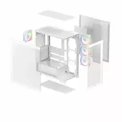 DeepCool кутия Case ATX - CG580 4F WH V2                          