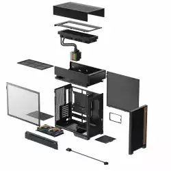 DeepCool кутия Case ATX - CL6600 - Modular Split-Chamber, 360 mm AIO Pre-Installed, 2 ARGB fans