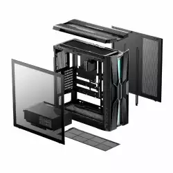 DeepCool кутия Case EATX - GENOME III - 420 mm AIO Pre-Installed, LCD Display