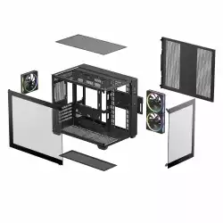 DeepCool кутия Case mATX - CG330 3F - 3 ARGB Fans
