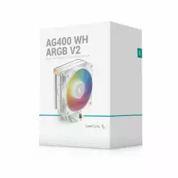 DeepCool охладител CPU Cooler AG400 White - Addressable RGB V2 - LGA1851/AM5