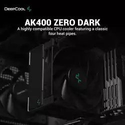 DeepCool охладител CPU Cooler AK400 Zero Dark - LGA1700/AM5