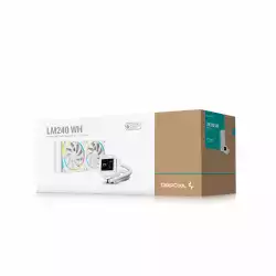 DeepCool водно охлаждане Water Cooling LM240 WH - 2.4 inch IPS Display, Addressable RGB