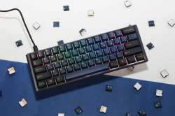 Ducky професионална геймърска механична клавиатура Professional Gaming Mechanical Keyboard One 3 Pro Mini Nazca Line - 8K, Cherry MX2A RGB Speed Silver