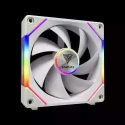Gamdias Комплект вентилатори Fan Pack 3-in-1 3x120mm - AEOLUS P2-1203 White, Swappable Fan Blades (Reverse Fan Blades Included), Daisy-Chain, Infinity Mirror