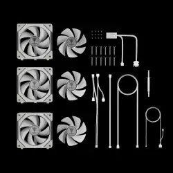 Gamdias Комплект вентилатори Fan Pack 3-in-1 3x120mm - AEOLUS P2-1203 White, Swappable Fan Blades (Reverse Fan Blades Included), Daisy-Chain, Infinity Mirror
