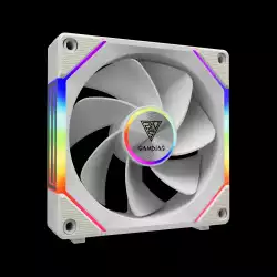 Gamdias Комплект вентилатори Fan Pack 3-in-1 3x120mm - AEOLUS P2-1203 White, Swappable Fan Blades (Reverse Fan Blades Included), Daisy-Chain, Infinity Mirror