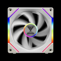 Gamdias Комплект вентилатори Fan Pack 3-in-1 3x120mm - AEOLUS P2-1203 White, Swappable Fan Blades (Reverse Fan Blades Included), Daisy-Chain, Infinity Mirror