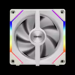 Gamdias Комплект вентилатори Fan Pack 3-in-1 3x120mm - AEOLUS P2-1203 White, Swappable Fan Blades (Reverse Fan Blades Included), Daisy-Chain, Infinity Mirror