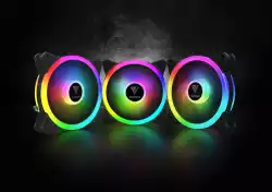 Gamdias Комплект вентилатори Fan Pack 3x120mm addressable RGB 5V 3 pin - AEOLUS M2-1203 LITE