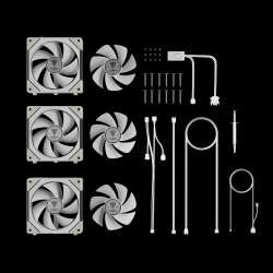 Gamdias Комплект вентилатори Fan Pack 3-in-1 3x120mm - AEOLUS P2-1203 White, Swappable Fan Blades (Reverse Fan Blades Included), Daisy-Chain, Infinity Mirror