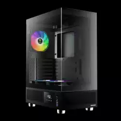 Gamdias кутия Case ATX - ATLAS E1 - 3 x 120 mm A-RGB, Digital Display, Tempered Glass