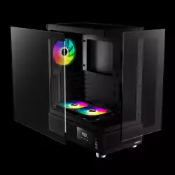 Gamdias кутия Case ATX - ATLAS E1 - 3 x 120 mm A-RGB, Digital Display, Tempered Glass
