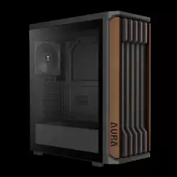 Gamdias кутия Case ATX - AURA GC11 Wood Black - USB-C