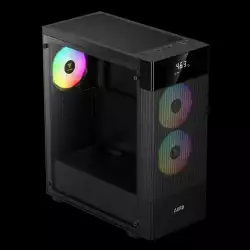Gamdias кутия Case ATX - AURA GC5 ELITE ARGB BK - Addressable RGB, Mesh, Digital Display