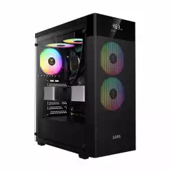 Gamdias кутия Case ATX - AURA GC5 ELITE ARGB BK - Addressable RGB, Mesh, Digital Display