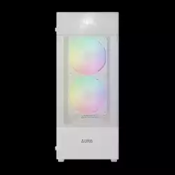 Gamdias кутия Case ATX - AURA GC5 ELITE ARGB WH - Addressable RGB, Mesh, Digital Display