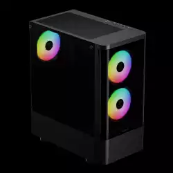 Gamdias кутия Case ATX - TALOS E3 CG - 3 x 120 mm A-RGB, Curved Glass