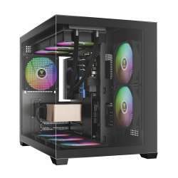 Gamdias кутия Case mATX - AURA GC10M - 3 x 120 mm A-RGB, Tempered Glass