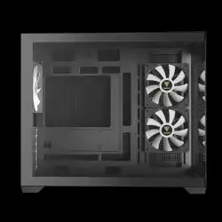 Gamdias кутия Case mATX - AURA GC10M v2 - 3 x 120 mm A-RGB, USB-C, Tempered Glass