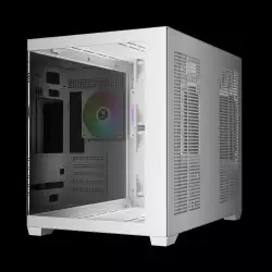 Gamdias кутия Case mATX - AURA GC10M v2 White - 3 x 120 mm A-RGB, USB-C, Tempered Glass