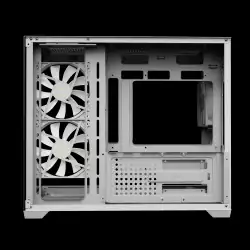 Gamdias кутия Case mATX - AURA GC10M v2 White - 3 x 120 mm A-RGB, USB-C, Tempered Glass