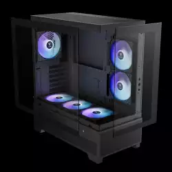 Gamdias кутия Case mATX - AURA GC12 ARGB BK - 6 x 120 mm A-RGB, USB-C, Tempered Glass                          