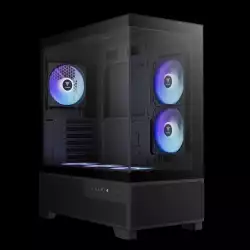 Gamdias кутия Case mATX - AURA GC12 ARGB BK - 6 x 120 mm A-RGB, USB-C, Tempered Glass