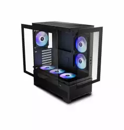 Gamdias кутия Case mATX - AURA GC12 ARGB BK - 6 x 120 mm A-RGB, USB-C, Tempered Glass