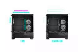 Gamdias кутия Case mATX - AURA GC12 ARGB BK - 6 x 120 mm A-RGB, USB-C, Tempered Glass