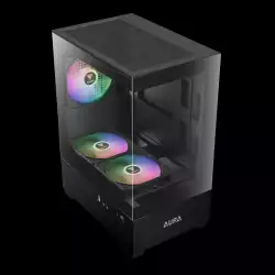 Gamdias кутия Case mATX - AURA GC9M - 3 x 120 mm A-RGB, Tempered Glass